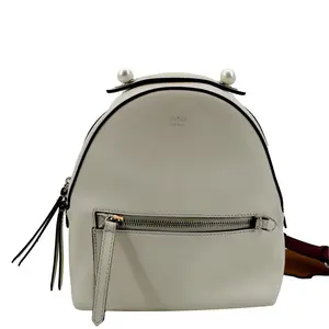 Pre-owned FENDI Leather Backpacks Backpack Bag White