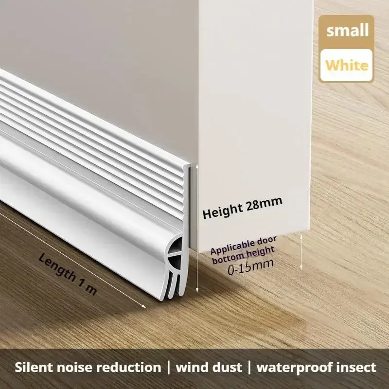 TPE Self-Adhesive Door Bottom Weatherstripping Guard Roll - Silicon Home Supplies Seal Strip, Windproof, Dust-Preventing, Insect-Repellent, Noise-Reducing, Air-Tight Sealing, 1m/Roll, Brown White Grey Transparent, Easy Installation for Doors Windows, Clos