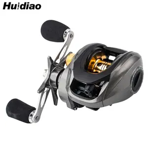 Huidiao High Performance Baitcasting Reel 7.1:1 Gear Ratio Prevent Birds Nest Low Profile Casting Reel 10KG/22LB N48 Magnetic Brake System CNC All Metal Spool/Handle for Finesse Fishing