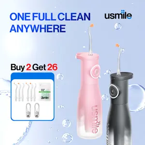 usmile C30 Cordless Water Flosser, 60s Continuous High-Pressure Flow, Stable Stream up to 110 PSI, 5 Intensity Levels for Teeth & Gum Care, USB-C Rechargeable, BPA-Free, IPX7 Waterproof for Travel & Home