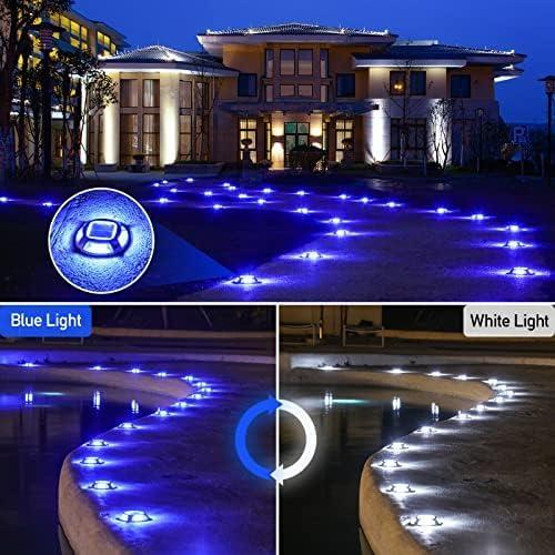 Quntis 12 Pack Solar Deck led light, Driveway Dock garden Stair Pathway Sidewalk Swimming Pool Lighting outdoor solar powered High Pressure Patio