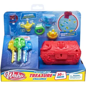 Wahu Mystery Key Treasure Challenge Pool Diving Toy Set for Kids Ages 5+, Underwater Treasure Chest and Key Diving Search Game for Pool