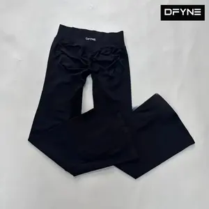 DFYNE Women’s Sculpting Yoga Pants High Stretch Seamless Flare Leggings