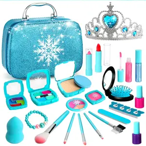 25 PCS Kids Makeup Set for Girls. toybundles, kids christmas gifts, Washable Girl's Toy Real Frozen Makeup Kit, Kids toys, Christmas Birthday Gifts, kids stuff for girls, Ages 3 4 5 6 7 8 9 10 11 12 Years Old Girl