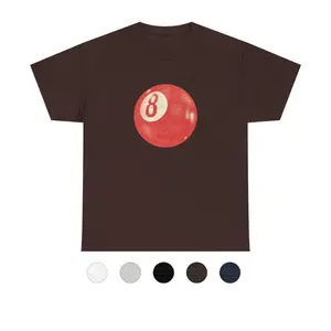 Red Viral 8 Ball Aesthetic T-shirt, Full Color Unisex T-shirt Casual Classic Comfy Basic Top, Smooth Trendy Tee, Original Red Black 8 Ball Menswear