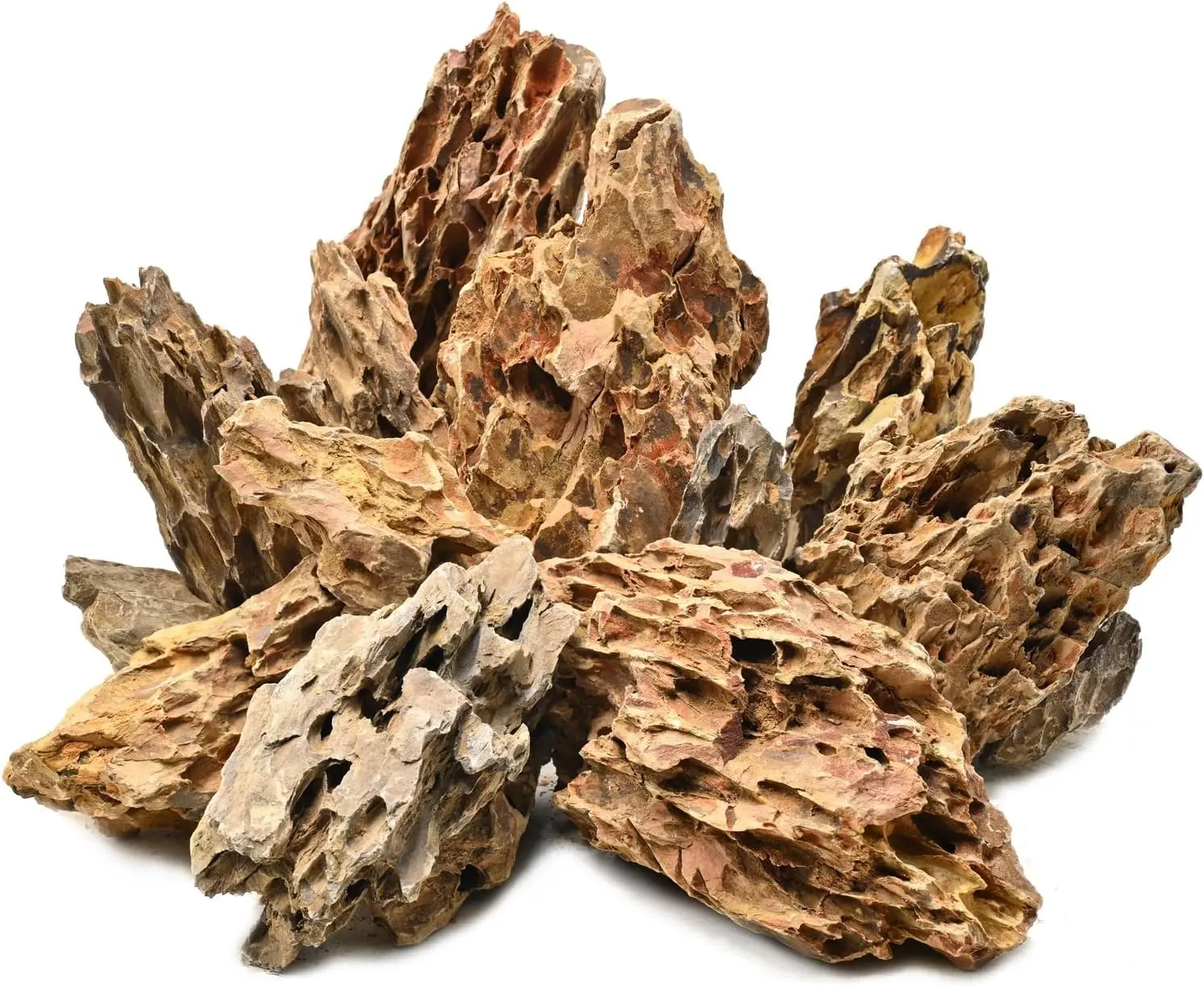 Aquarium Rocks 5lb Dragon Stone for Aquariums Aquascaping Landscaping Model Fish Tanks Terrariums Vivariums Decoration Paludarium Amphibian Enclosures-2-4 Inches