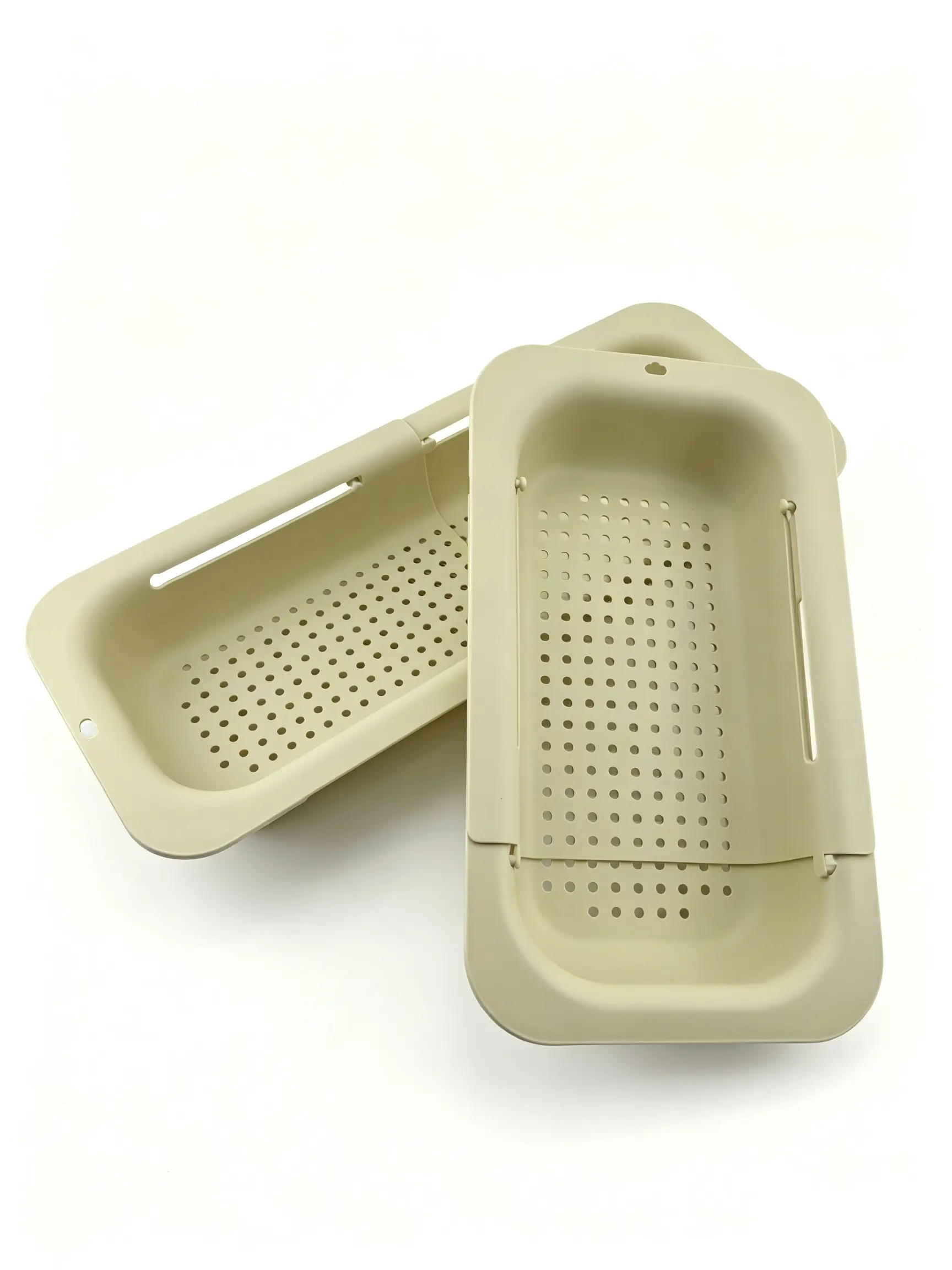 Expandable Sink Colander - Space-Saving Over Sink Strainer Basket, Adjustable Dish Drying Rack for Fruits, Vegetables & Dishes, Heavy Duty Plastic Colander Fits Most Kitchen Sinks