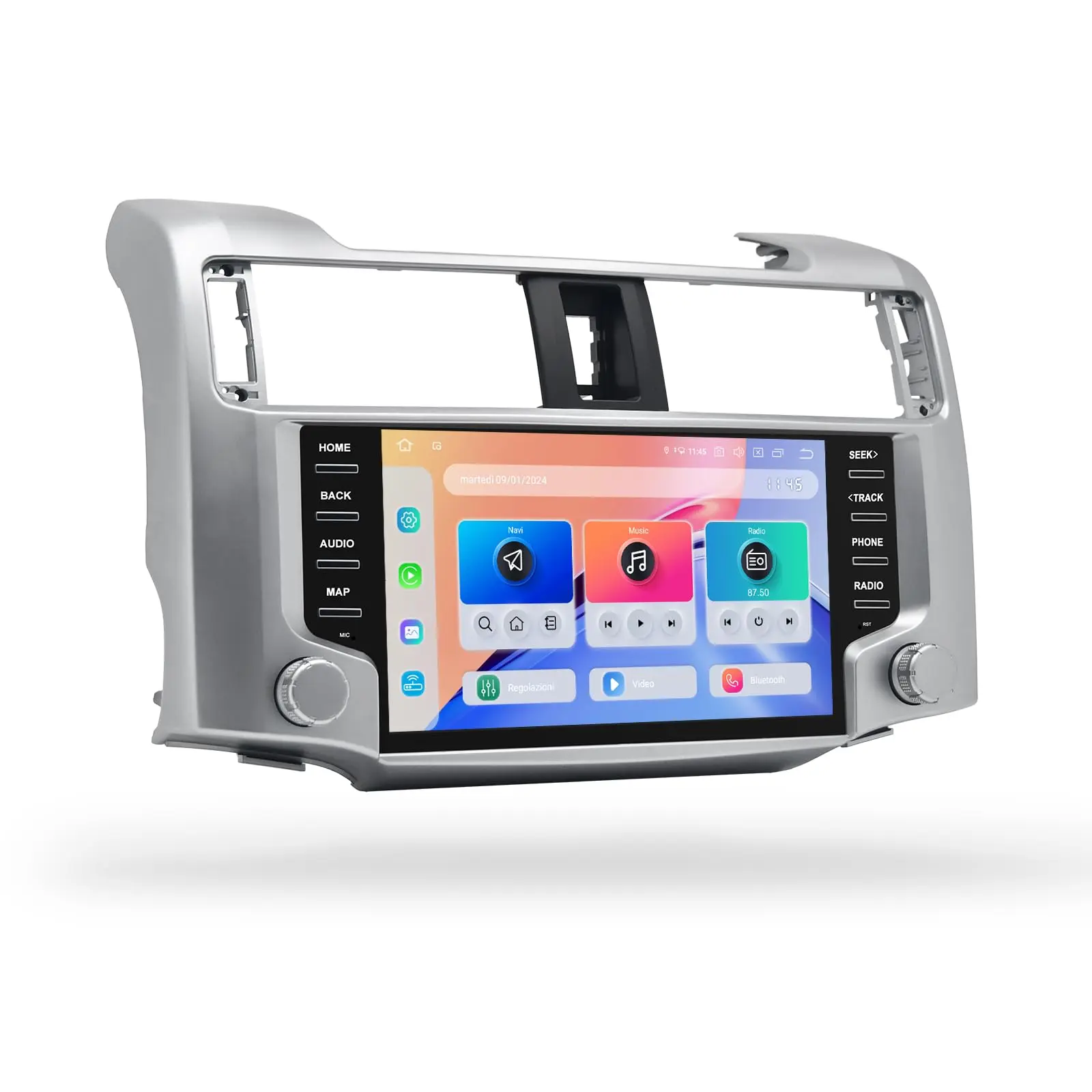 Dasaita Android 13 Car Stereo for Toyota 4Runner 2010-2023 Silver Wireless Carplay & Android Auto Car Radio | Qualcomm 665 | 9" QLED Screen | Wifi+4G LTE | 6G/8G+64G/256G | DTS Head Unit | Optical Output Automotive Dashboard Bluetooth