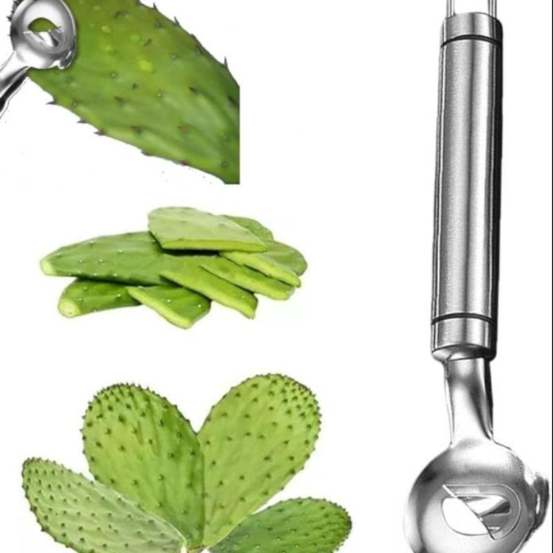 Stainless Steel Peeler -Multi-Purpose KitchenTools, Cactus Peeler, Noodle Cutter & Scoop,Durable & Easy-Grip Handles