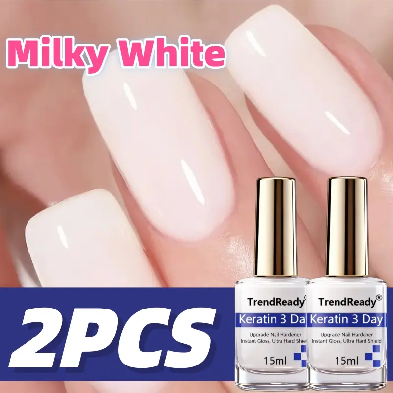 2uds Fortalecedor de uñas 15 ml, queratina secado rápido, cuidado 3 días. Tratamiento 4‑en‑1 con proteína natural para uñas débiles, quebradizas y agrietadas. Suaviza y fortalece, sin alcohol, ideal para manicura.