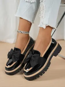 Butterfly Knot Thick Sole Shoes, Sweet Cool Style, Dream Shoe, Perfect for Casual Wear, Comfortable and Stylish Footwear