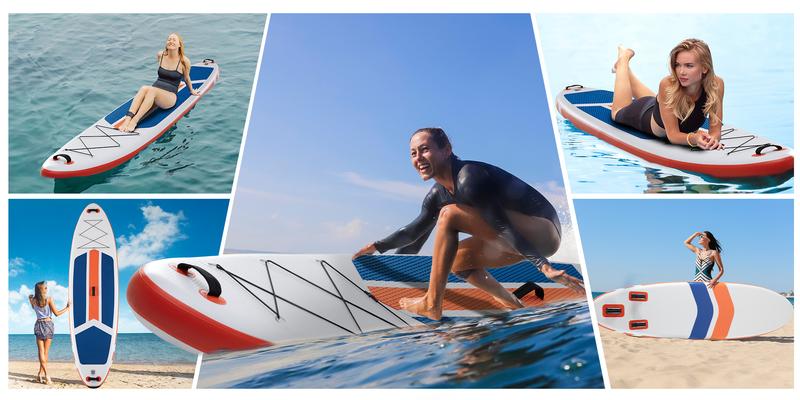 Premium SUP Inflatable Stand Up Paddle Board with 2-in-1 Paddle, Wide Stable Design, Non-Slip Comfort Deck for Adults & Youth, Non-Slip Comfort Deck