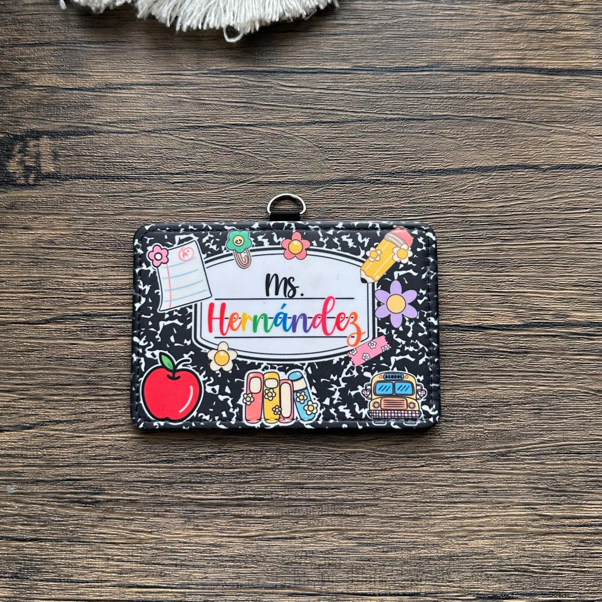 Custom Teacher ID Badge Holder, Personalized Badge Holder, Horizontal compositon notebook Lanyard Accesssory, Cute Gifts For Teachers