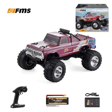 FMS 1:10 Scale Ford F100 1973 Dentside Look RTR Electric Hobby RC Car - Fast RC Car, Offroad Control, Racer-Level Control, Cells-Powered Monster Truck Toy for Boys, Christmas Gift