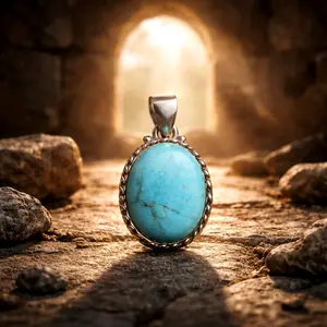 .925 Natural Turquoise Pendant