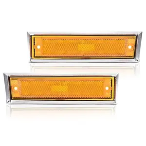 Fit For 81-91 GMC Chevy Pickup Truck Pair Front Signal Side Marker Lights Amber