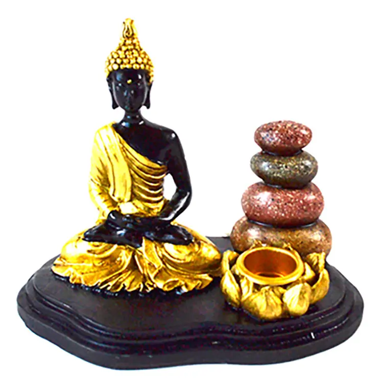 Buddha Cone Incense Burner 4" — Seated Buddha Ash Catcher