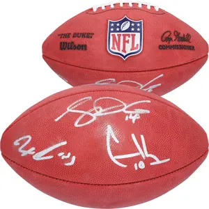 Cooper Kupp Seattle, Sam Darnold, and Jaxon Smith-Njigba Seahawks Autographed Duke Full Color Football - Fanatics Authentic Certified