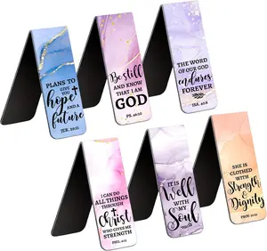 6 Pieces Bookmark, Bible Verse Magnetic Bookmarks for Women Men Book Lovers, Pastel Design Religious Scripture Book Accessories Bookmaker, Christian Gifts for Reading Lovers 1