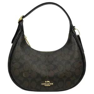 COACH Emily Monogram Crescent Shoulder Bag in Medium Brown for Women