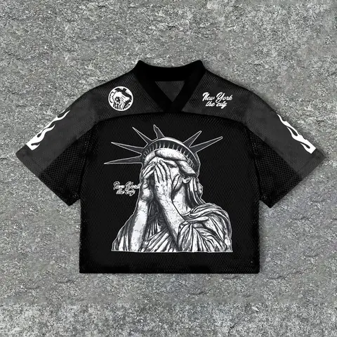 Men's Statue Of Liberty & Letter Graphic Print Casual Printed Short Sleeve Tee, Regular Fit Casual Fashion Round Neck T-shirt for Summer, Men's Top for Daily Wear, Menswear, Socks