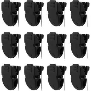 12pcs Cubicle Clips for Fabric Walls, Plastic Stainless Steel Fabric Panel Wall Clips Cubicle Hooks Cubicle Wall Accessories for Picture Note Memo Hanging