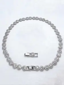 Stylish Elegant Tennis Chain Necklace, Sparkling Rhinestone Adjustable Choker, Fashion Jewelry for Parties and Daily Wear, Daily Clothing Decor, Trendy All-match & Exquisite Jewelry for Birthday Gifts, Fashion Jewelry Party, Rhinestone Decorated Necklace