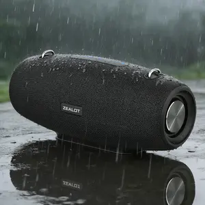 ZEALOT 60W Super Bass Bluetooth Speaker, IPX6 Waterproof, 144000mAh Long Battery Life, Shoulder Strap, EQ Adjustment, TF/USB/AUX, Perfect for Outdoor, Gym & Housewarming Gifts.