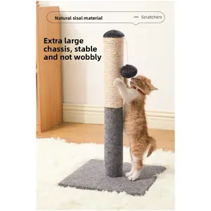 Hot-Selling Sisal Cat Scratching Post Vertical Small Cat Climbing Frame Detachable Foldable Cat Claw Sharpening Factory Direct Sale