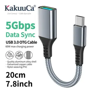 USB C to USB 3.0 OTG Adapter, High-Speed Data Transfer Converter for Smartphones, Tablets & Laptops, Plug and Play Type C Female to USB Extension Cable, Compatible with Multiple Devices