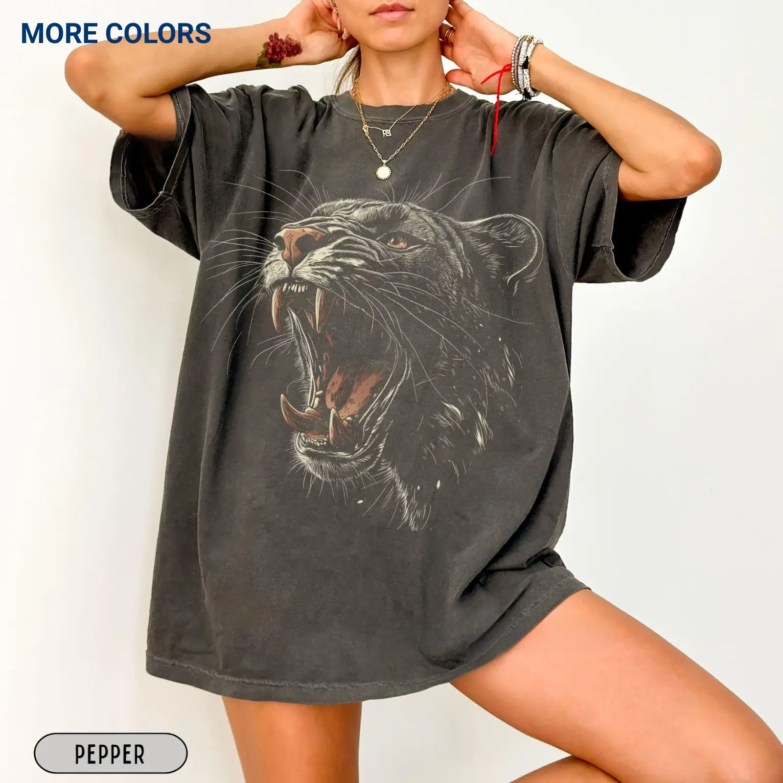 Comfort Colors Panther Roar TShirt, Retro Game Day Tee, Womenswear Menswear, Gift for Women & Men, Unisex Tee, All size Top, Streetwear