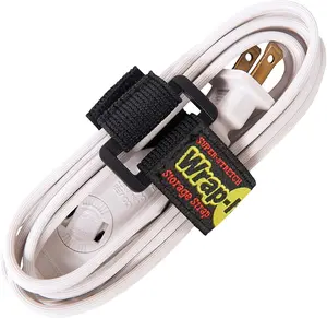 Super-Stretch Wrap-It Storage Straps, 6" (12 Pack) - Elastic Hook and Loop Cinch Straps - Extension Cord Organizer, Hose Strap, Cable Straps, Tool Strap, Cord Wrap, Cord Keeper and Cable Storage