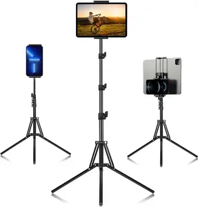 63inch Tablet Floor Stand Tripod,Tablet Stand Floor Height Adjustable Floor Stand Holder ,Tall Tripod for iPad/Music/Kindle/eBook Reader/Recording and All 4.7-11” Tablets and Phones Devices