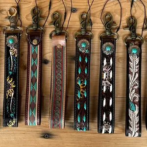 Tooled Leather Keychain Wristlets!