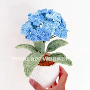 Handmade Crochet Hydrangea Plant: Crochet Flower Home Decor Decorative Fruit