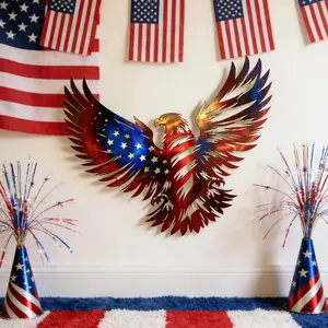 4th of July Patriotic Eagle Metal Wall Decor, Independence Day Home Ornament, Veterans Day Decoration Gift, Universal Setting, Patriotic Theme