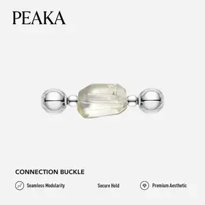 Peaka Freeform Citrine Charm Pendant Set for Women, Magnetic Clasp Jewelry