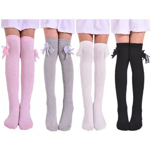 KF5-58 4 Pairs Girl's Knee High Socks Over Calf Kids Overknee Stockings 2-8T