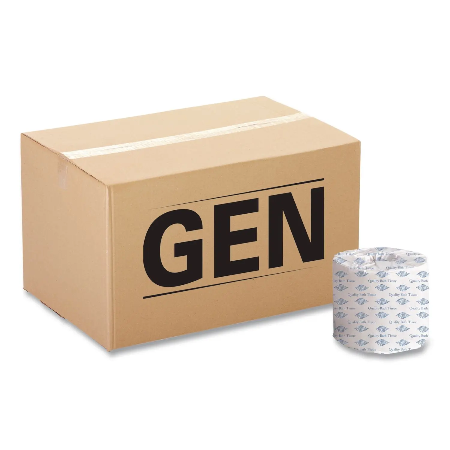 GEN Standard Toilet Paper, 2-Ply, White, 400 Sheets per Roll, 96 Rolls Carton