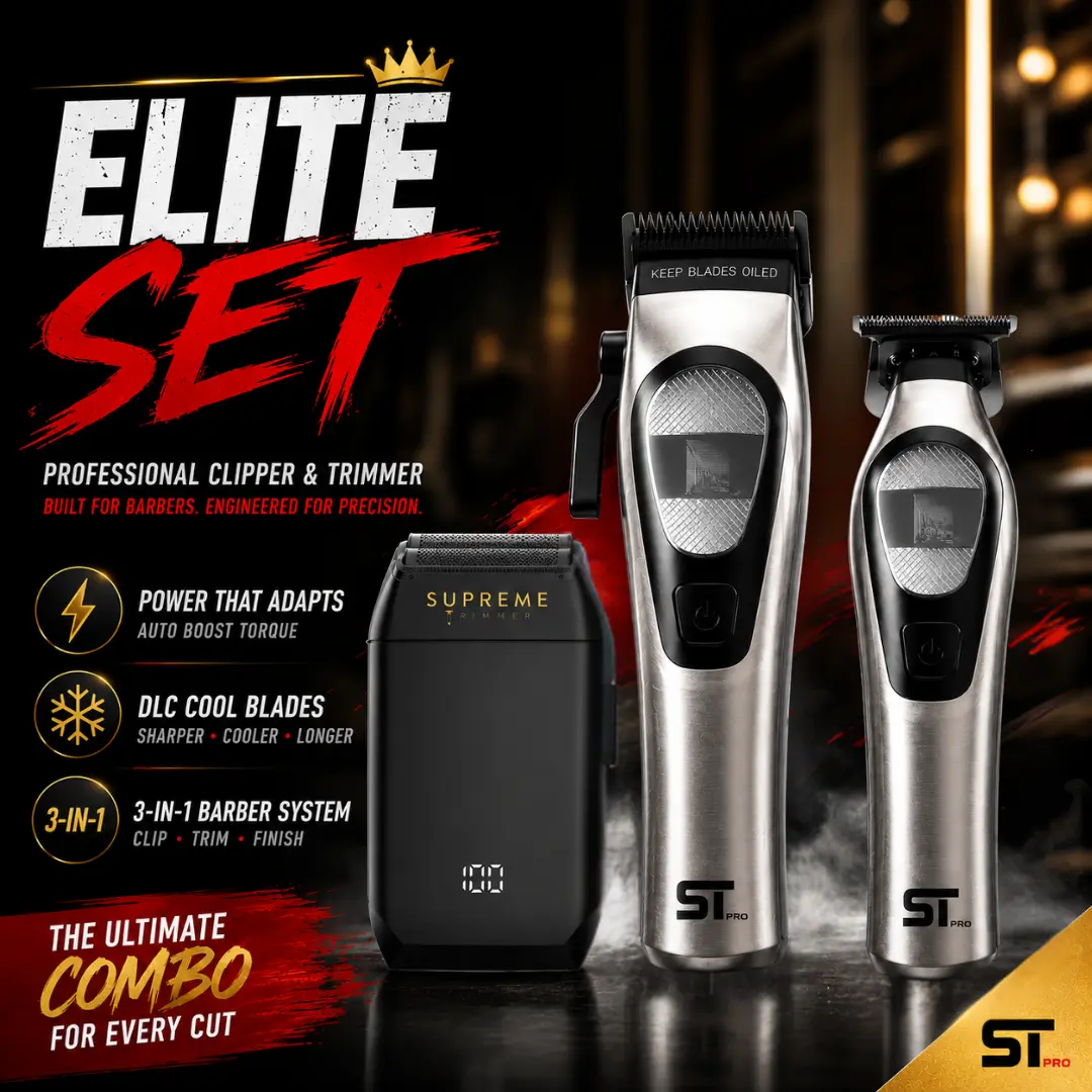 Supreme Trimmer Elite TORQ 3-in-1 Hair Trimmer & Clipper Set, Professional Personal Care Appliance for At-Home Grooming Steel