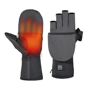 New Heated Gloves Heart Heating Finger Design Removable Battery Washable Flexible Wear Touch Material Adjustable Temperature 2000mah