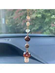 Cute Bohemian-Style Mushroom Car Hanging Charm | Rearview Mirror Accessory for Interior Car Decoration