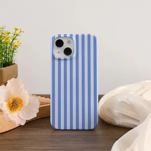 Blue Striped Aesthetic iPhone Case For iPhone 17 16 15 14 13 12 Pro Max Plus Mini iPhone 16e 13 12 11 X XS Girl Coquette iPhone Cover Gift