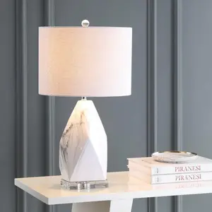 Oslo 25.5" Ceramic Marble/Crystal LED Table Lamp