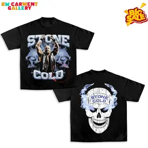 STONE COLD TEE, Wrestling Graphic Tee, WWE Shirt, Sports T-shirt, Athlete Shirt, Wrestling Gift, Fitness Tee, Crewneck Clothing Cotton Menswear