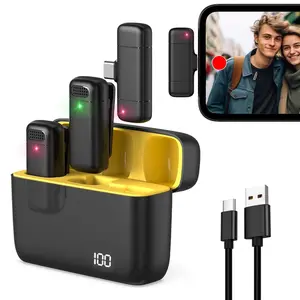 Professional Intelligent Wireless Microphone, Plug-and-Play without APP, Professional Recording Output, Ideal for Live Streaming, Vlog Shooting, Interview, Program Recording, Video Teaching and Content Creation, Rechargeable Mic