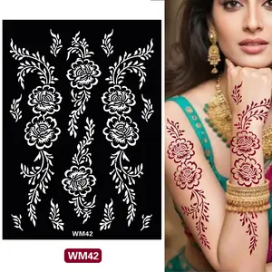 DIY Hot Selling European and American New Style Tattoo Stencil Large Tattoo Sticker Juice Henna Border Stencil