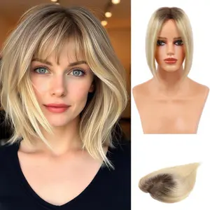 Real Hair Toppers for Women with Thinning Hair｜100% Remy Human Hair, seamless top design, breathable base, secure clip-in. Adds fullness to cover gray roots & thinning crown. Comfortable all-day wear, instantly upgrade your daily look!
