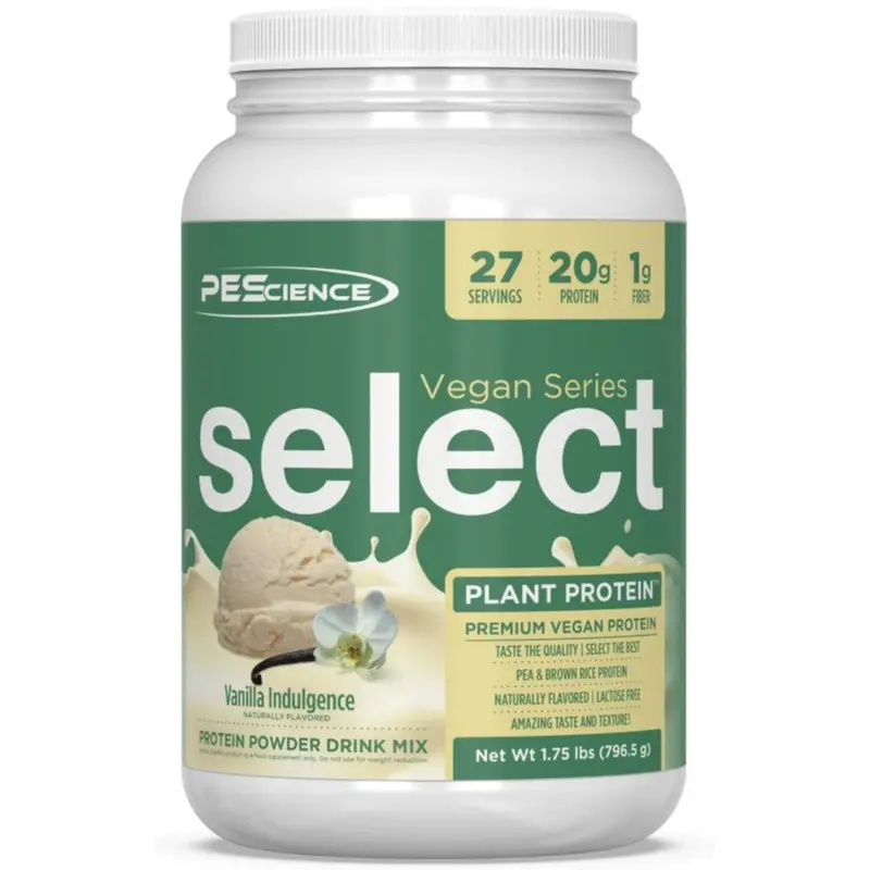 PEScience Select Vegan Protein - Premium Plant-Based Fitness/Dietary Supplement Powder for Muscle Growth & Recovery - 20g Protein, 1g Sugar, Soy-Free, Gluten-Free, Lactose-Free - 27 Servings, Smooth and Mixable Edible Optimum