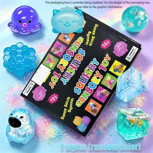 7pcs/set - Slow rebound pressure reducing kneading series, Squishies, Squishy Sensory Fidgets, 7 styles with random colors, soft and sticky feel, creative release, suitable for small gifts at home, school, parties, events